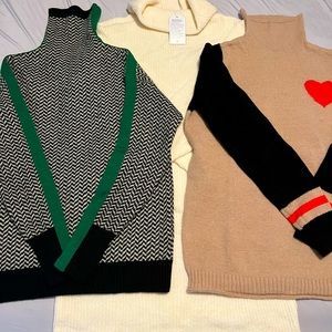 Turtle neck sweaters and sweater dress.. bundle of three